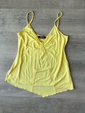 Rare Vintage Y2K Morgan De Toi Yellow Ruched Cami Top